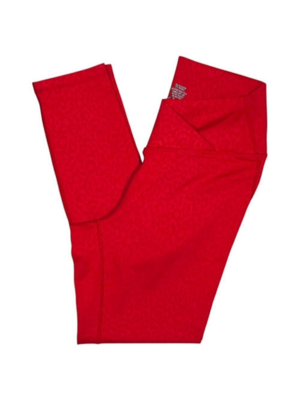 Zyia Active Red Leopard Print Scrunch Butt Leggings Size 8-10 High Waist Stretch